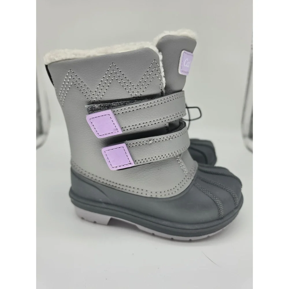 NWT Cat & Jack Toddler Denver Winter Boots Gray Waterproof Insulated Size 7 Play